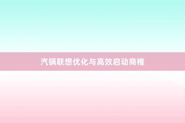 汽锅联想优化与高效启动商榷